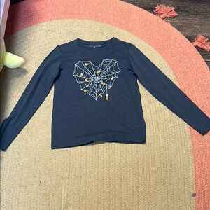 J. Crew Blue Long Sleeve Tee with Geometric Heart Design